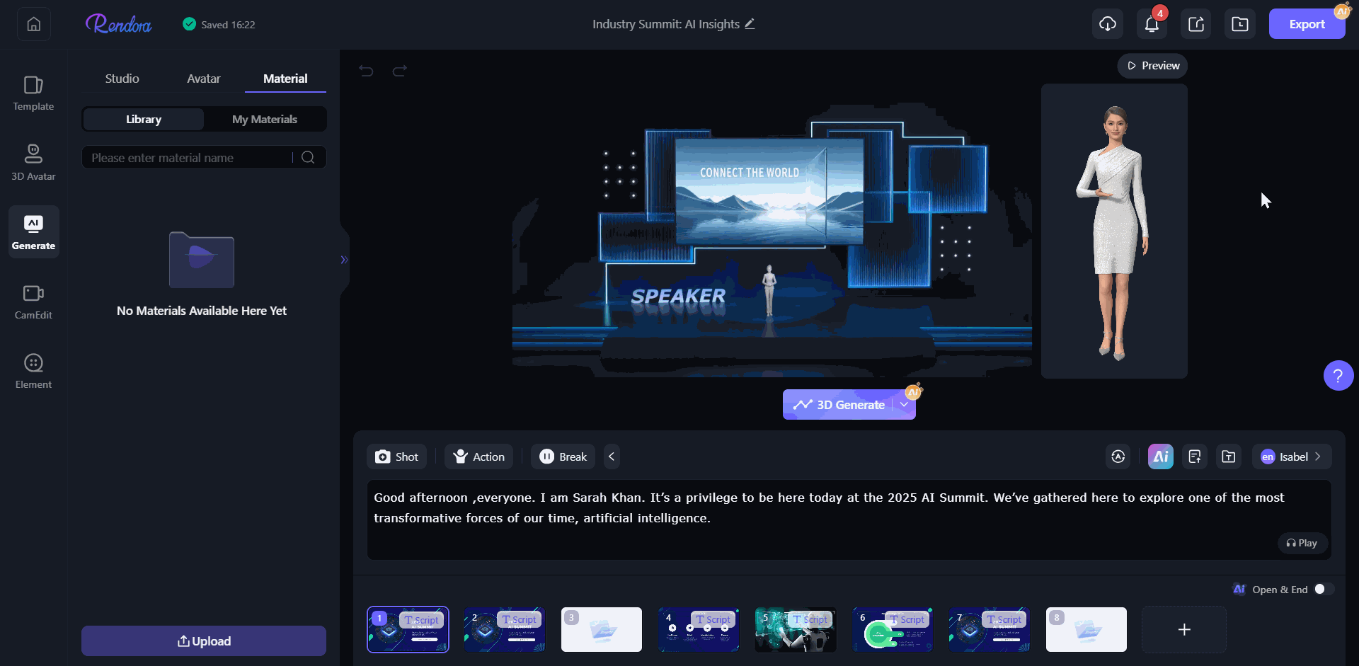 Split Screen for Avatars and Studios